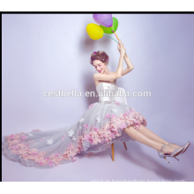 Hot Saller Vestido de Noite Custom Made Strapless Elegante Sweetheart Chiffon Prom Dress Front Short Back Long